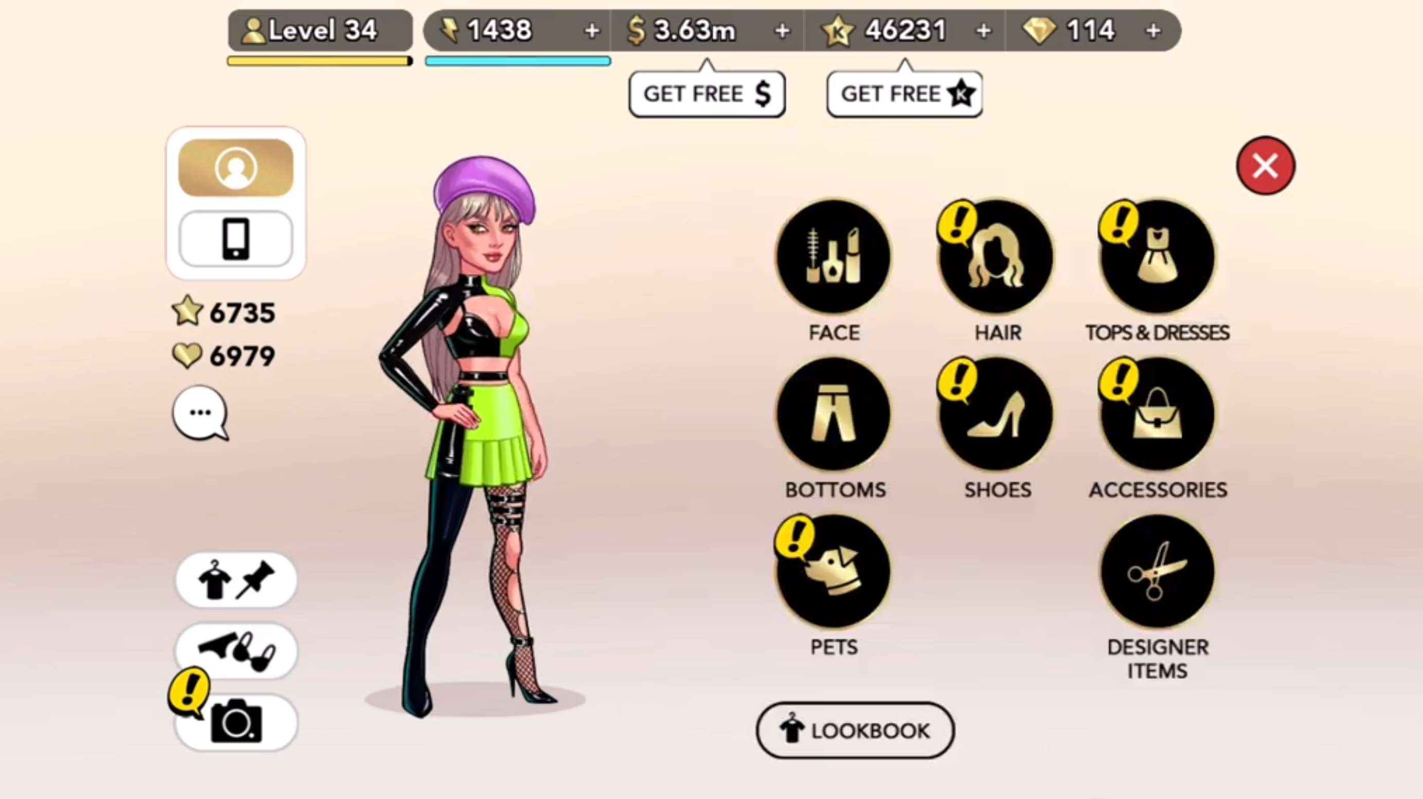 Redesigned customization screen
