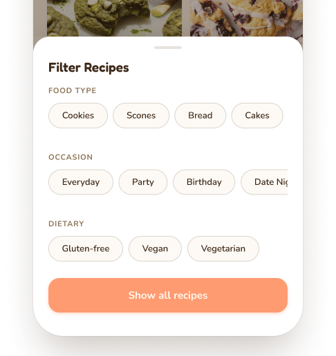 Filter modal